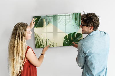 Pizarra magnética de pared con rotulador Tablero de notas elegante con plantas