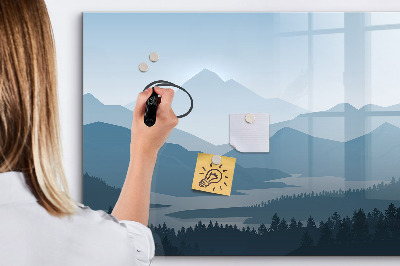 Pizarra magnética de pared con rotulador Un paisaje con un lugar para los recuerdos.