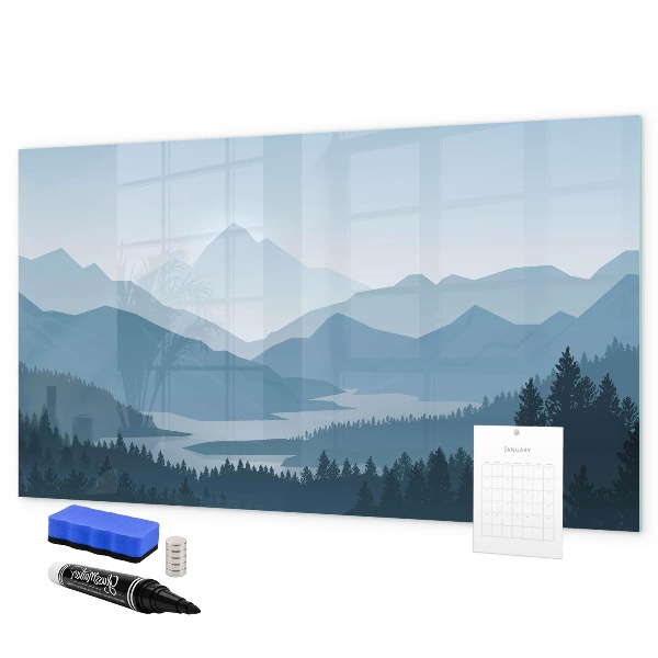 Pizarra magnética de pared con rotulador Un paisaje con un lugar para los recuerdos.