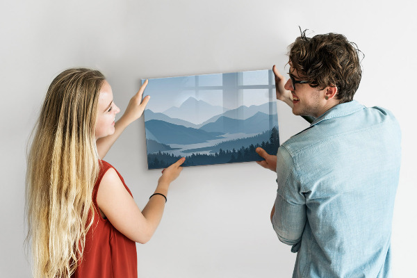 Pizarra magnética de pared con rotulador Un paisaje con un lugar para los recuerdos.