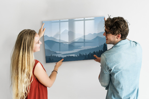 Pizarra magnética de pared con rotulador Un paisaje con un lugar para los recuerdos.