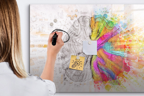 Pizarra magnética de pared con rotulador Un espacio creativo para recuerdos e ideas.