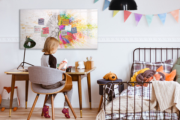 Pizarra magnética de pared con rotulador Un espacio creativo para recuerdos e ideas.