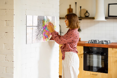 Pizarra magnética de pared con rotulador Un espacio creativo para recuerdos e ideas.