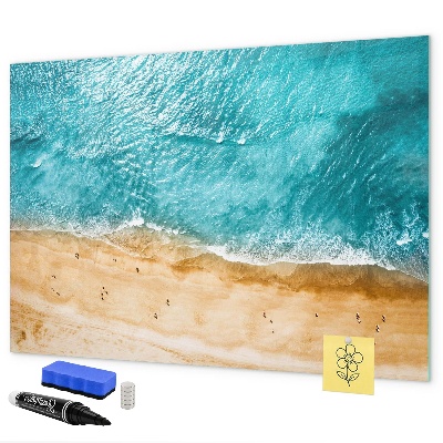 Pizarra magnética de pared con rotulador Un elegante tablero para notas y fotos.