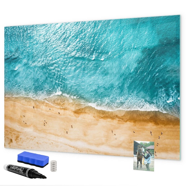 Pizarra magnética de pared con rotulador Un elegante tablero para notas y fotos.
