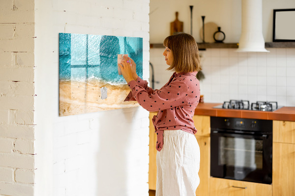 Pizarra magnética de pared con rotulador Un elegante tablero para notas y fotos.