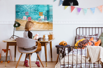 Pizarra magnética de pared con rotulador Un elegante tablero para notas y fotos.