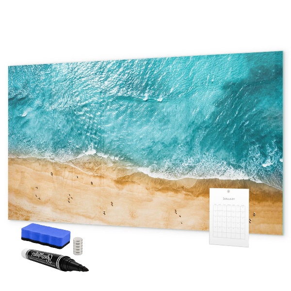Pizarra magnética de pared con rotulador Un elegante tablero para notas y fotos.