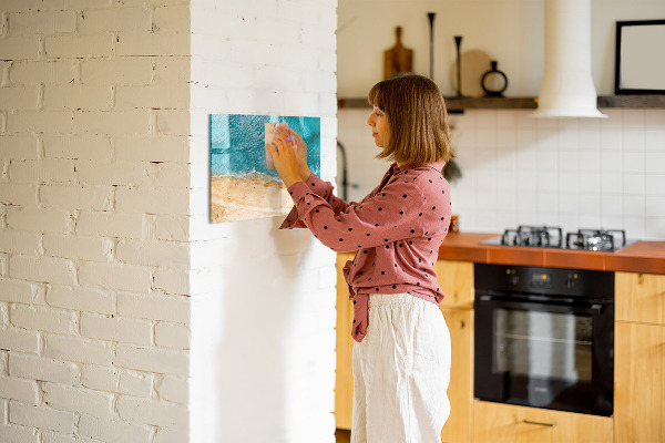 Pizarra magnética de pared con rotulador Un elegante tablero para notas y fotos.
