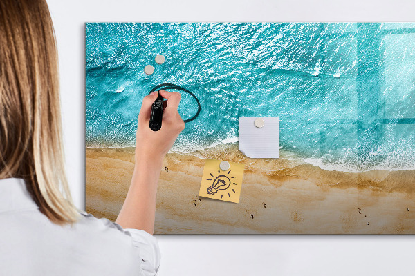 Pizarra magnética de pared con rotulador Un elegante tablero para notas y fotos.