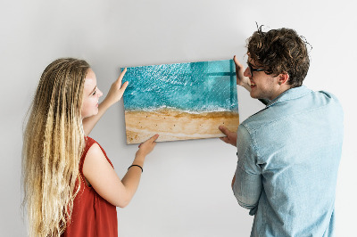 Pizarra magnética de pared con rotulador Un elegante tablero para notas y fotos.