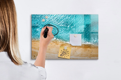 Pizarra magnética de pared con rotulador Un elegante tablero para notas y fotos.