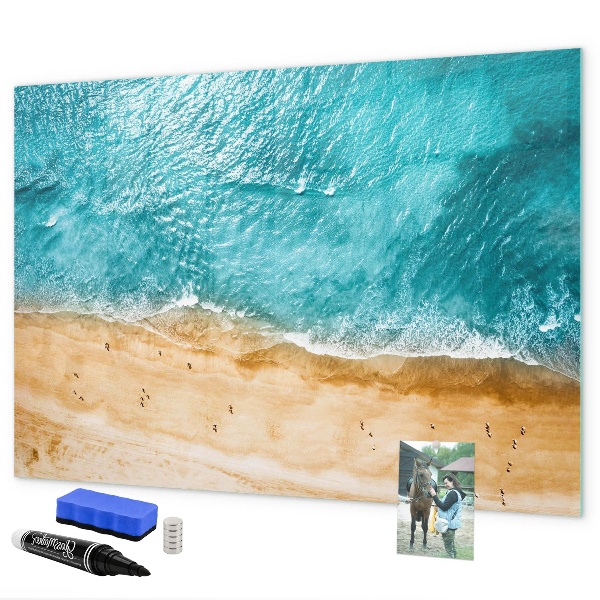 Pizarra magnética de pared con rotulador Un elegante tablero para notas y fotos.