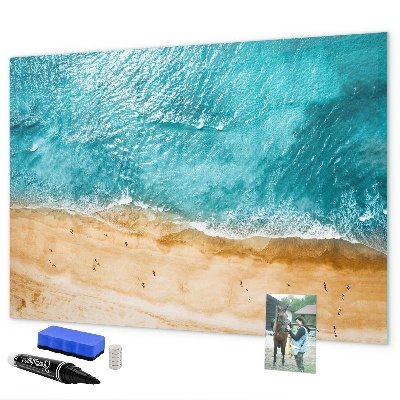 Pizarra magnética de pared con rotulador Un elegante tablero para notas y fotos.