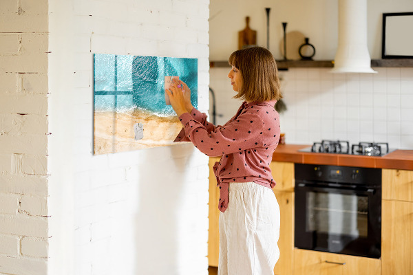 Pizarra magnética de pared con rotulador Un elegante tablero para notas y fotos.