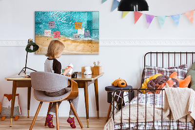 Pizarra magnética de pared con rotulador Un elegante tablero para notas y fotos.