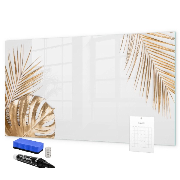 Pizarra borrable de cristal con imanes Un elegante tablero para notas y fotos.
