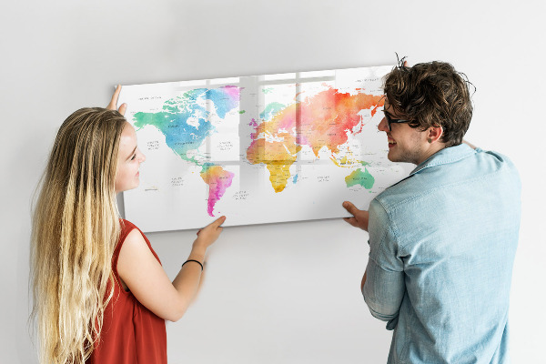 Pizarra magnética de pared con rotulador Mapa de recuerdos con fotos personales