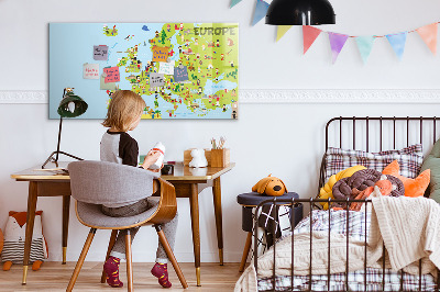 Pizarra magnética de pared con rotulador Mapa interactivo de Europa para marcar tus viajes.
