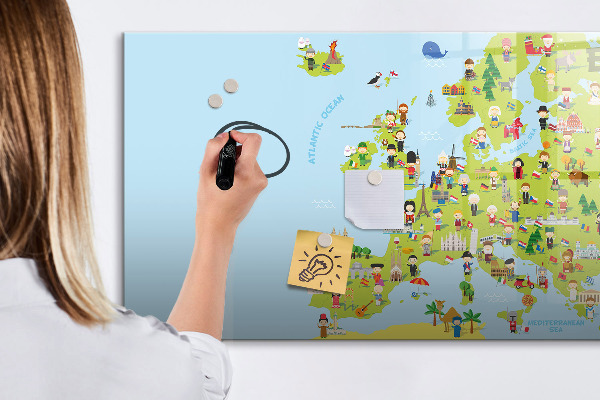 Pizarra magnética de pared con rotulador Mapa interactivo de Europa para marcar tus viajes.