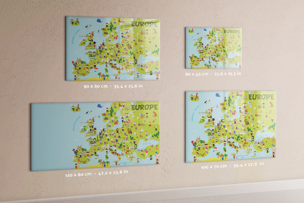 Pizarra magnética de pared con rotulador Mapa interactivo de Europa para marcar tus viajes.
