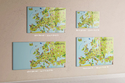 Pizarra magnética de pared con rotulador Mapa interactivo de Europa para marcar tus viajes.