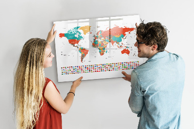 Pizarra magnética de pared con rotulador Mapa interactivo del mundo con fotos