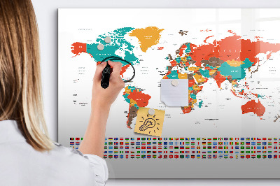 Pizarra magnética de pared con rotulador Mapa interactivo del mundo con fotos