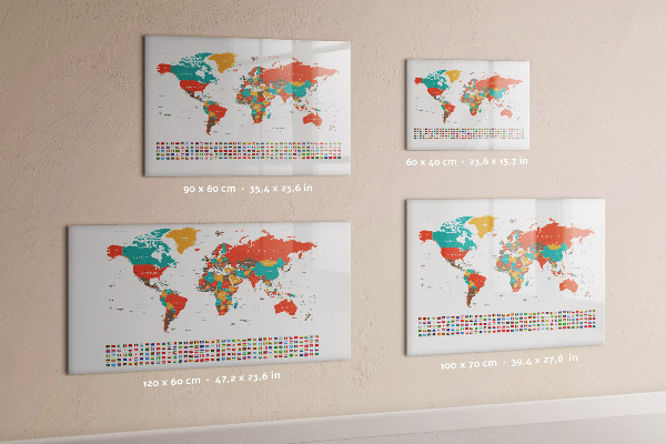 Pizarra magnética de pared con rotulador Mapa interactivo del mundo con fotos