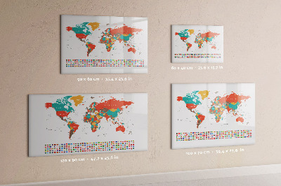 Pizarra magnética de pared con rotulador Mapa interactivo del mundo con fotos