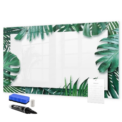 Pizarra borrable de cristal con imanes Tablero verde para fotos y notas.