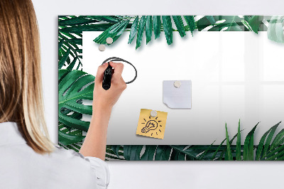 Pizarra borrable de cristal con imanes Tablero verde para fotos y notas.