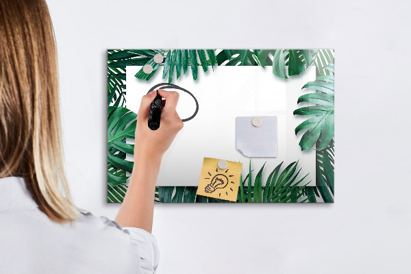 Pizarra borrable de cristal con imanes Tablero verde para fotos y notas.