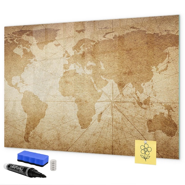Pizarra borrable de cristal con imanes Mapa de recuerdos con accesorios adicionales