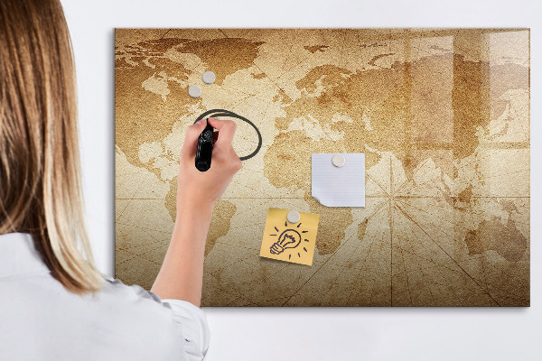 Pizarra borrable de cristal con imanes Mapa de recuerdos con accesorios adicionales