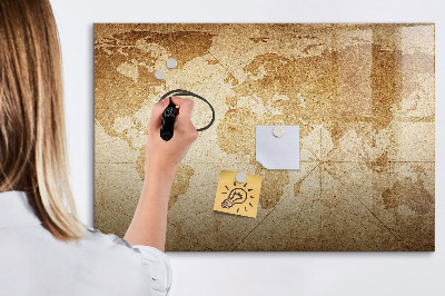 Pizarra borrable de cristal con imanes Mapa de recuerdos con accesorios adicionales