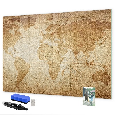 Pizarra borrable de cristal con imanes Mapa de recuerdos con accesorios adicionales