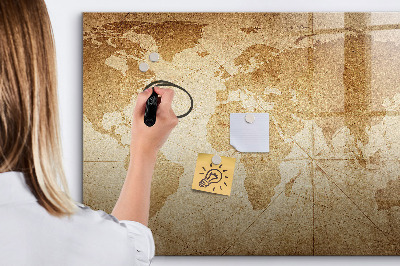 Pizarra borrable de cristal con imanes Mapa de recuerdos con accesorios adicionales