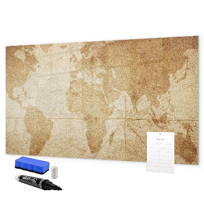 Pizarra borrable de cristal con imanes Mapa de recuerdos con accesorios adicionales