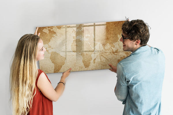 Pizarra borrable de cristal con imanes Mapa de recuerdos con accesorios adicionales