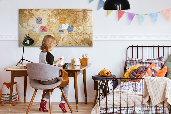 Pizarra borrable de cristal con imanes Mapa de recuerdos con accesorios adicionales