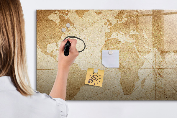 Pizarra borrable de cristal con imanes Mapa de recuerdos con accesorios adicionales