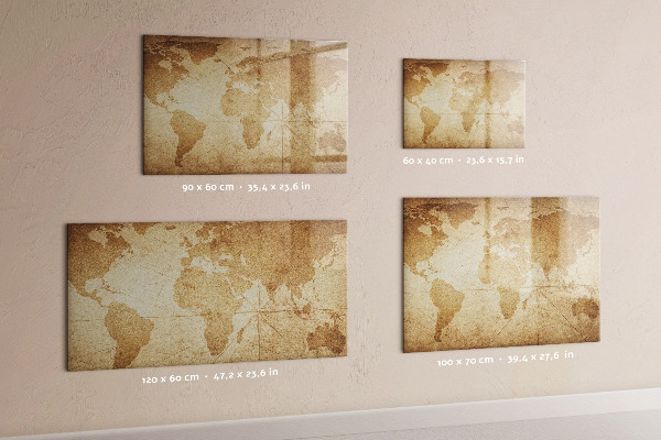 Pizarra borrable de cristal con imanes Mapa de recuerdos con accesorios adicionales