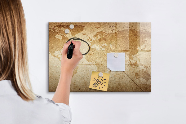 Pizarra borrable de cristal con imanes Mapa de recuerdos con accesorios adicionales
