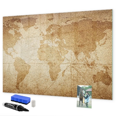 Pizarra borrable de cristal con imanes Mapa de recuerdos con accesorios adicionales
