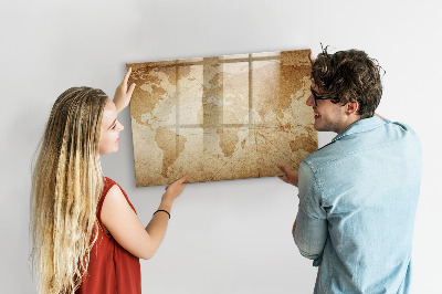 Pizarra borrable de cristal con imanes Mapa de recuerdos con accesorios adicionales