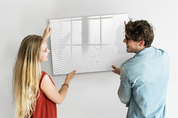 Pizarra magnética de pared con rotulador Tablero moderno para fotos y notas.