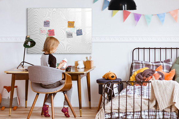 Pizarra magnética de pared con rotulador Tablero moderno para fotos y notas.