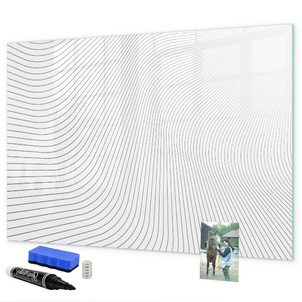 Pizarra magnética de pared con rotulador Tablero moderno para fotos y notas.